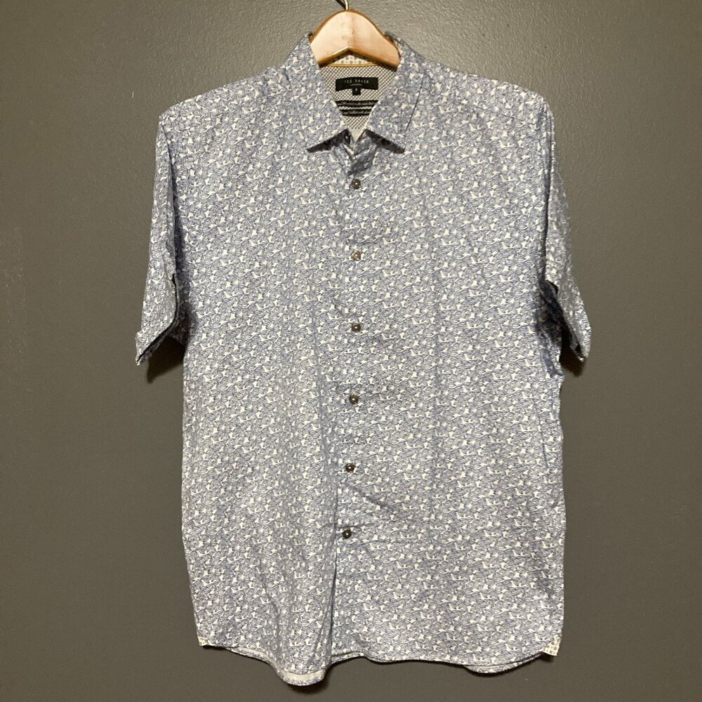 Ted Baker London Blue Patterned Men's Polo Shirt